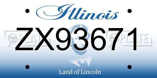 ZX93671 Illinois License Plate