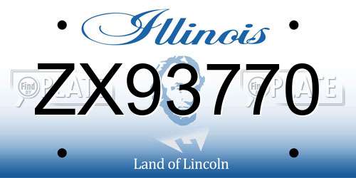 ZX93770 Illinois License Plate