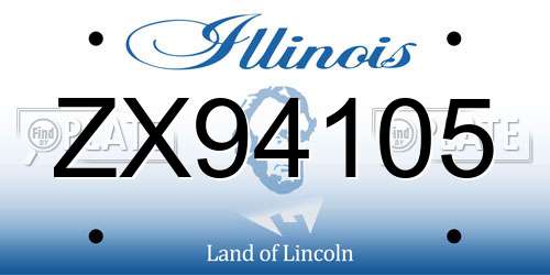 ZX94105 Illinois License Plate