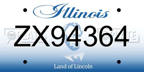 ZX94364 Illinois License Plate