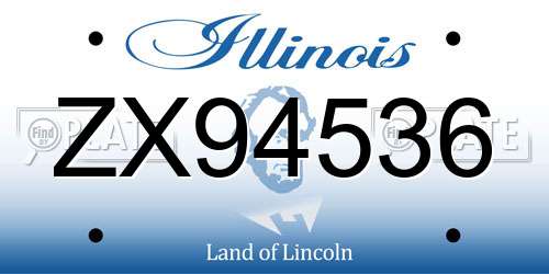 ZX94536 Illinois License Plate