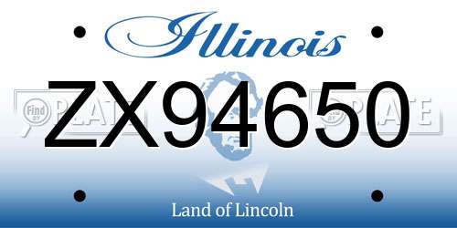 ZX94650 Illinois License Plate