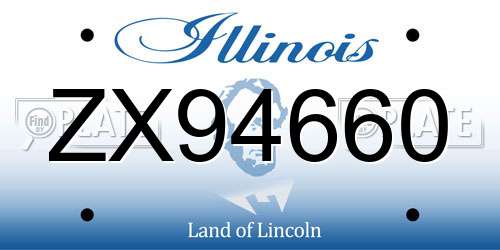 ZX94660 Illinois License Plate