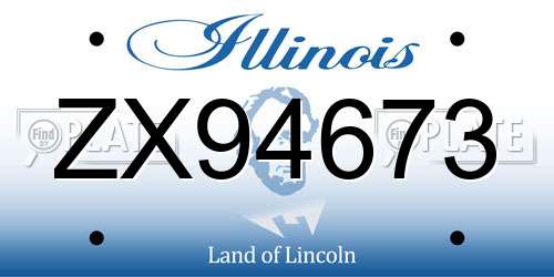 ZX94673 Illinois License Plate