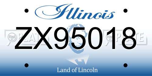 ZX95018 Illinois License Plate