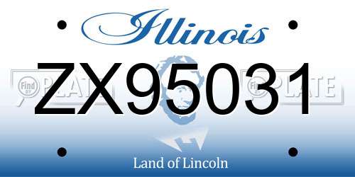 ZX95031 Illinois License Plate