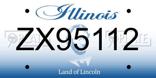 ZX95112 Illinois License Plate