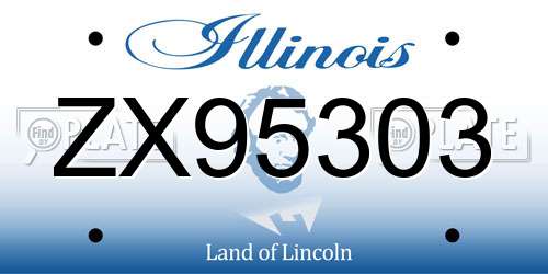 ZX95303 Illinois License Plate