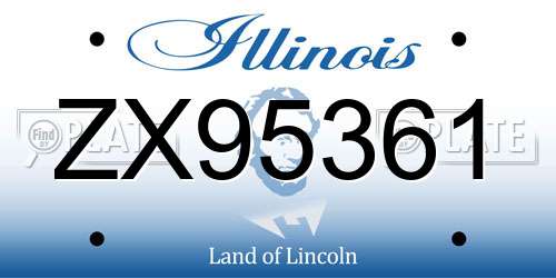 ZX95361 Illinois License Plate