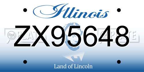 ZX95648 Illinois License Plate