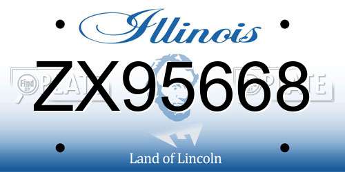 ZX95668 Illinois License Plate