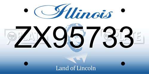 ZX95733 Illinois License Plate