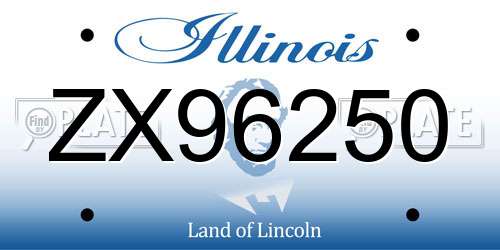 ZX96250 Illinois License Plate