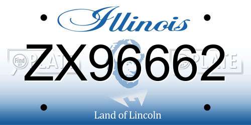 ZX96662 Illinois License Plate