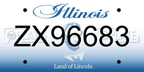 ZX96683 Illinois License Plate