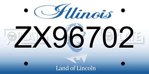 ZX96702 Illinois License Plate