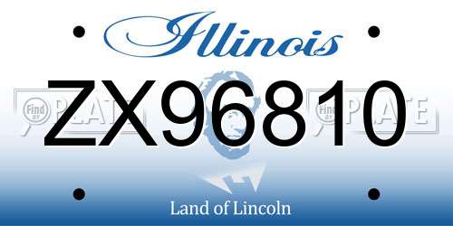 ZX96810 Illinois License Plate