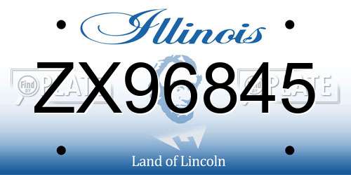 ZX96845 Illinois License Plate