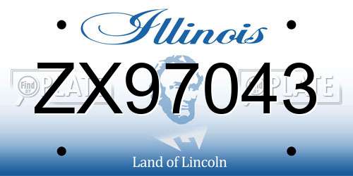 ZX97043 Illinois License Plate