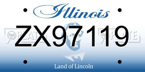 ZX97119 Illinois License Plate