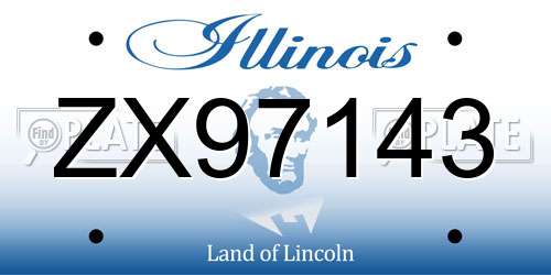 ZX97143 Illinois License Plate