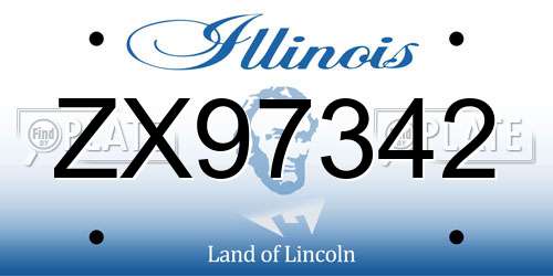 ZX97342 Illinois License Plate