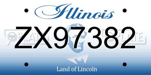 ZX97382 Illinois License Plate