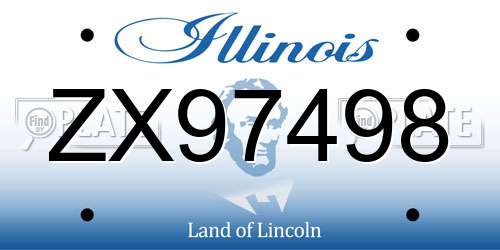 ZX97498 Illinois License Plate