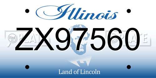ZX97560 Illinois License Plate