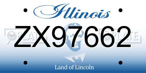 ZX97662 Illinois License Plate