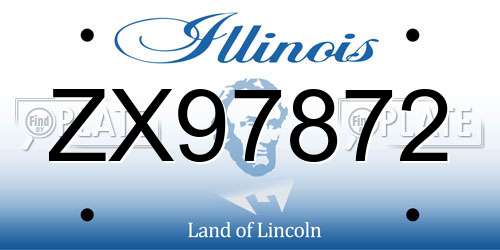 ZX97872 Illinois License Plate