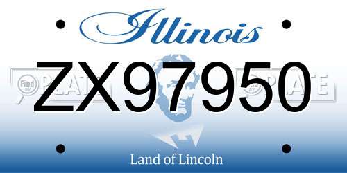 ZX97950 Illinois License Plate