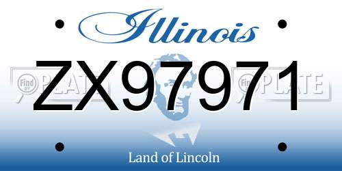 ZX97971 Illinois License Plate