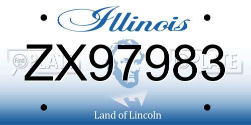 ZX97983 Illinois License Plate