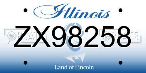 ZX98258 Illinois License Plate