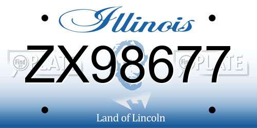 ZX98677 Illinois License Plate