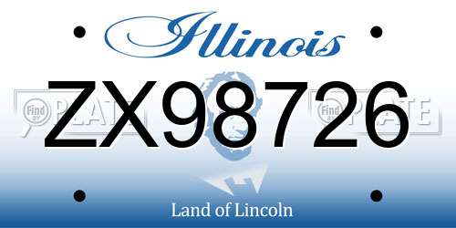 ZX98726 Illinois License Plate
