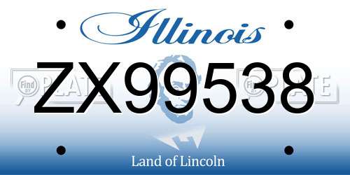 ZX99538 Illinois License Plate