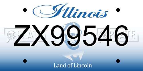 ZX99546 Illinois License Plate