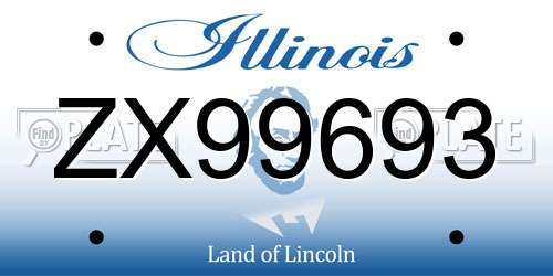 ZX99693 Illinois License Plate