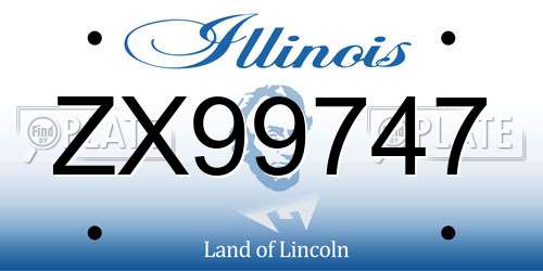 ZX99747 Illinois License Plate