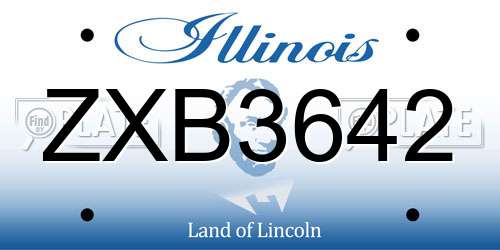 ZXB3642 Illinois License Plate
