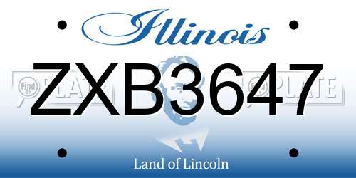 ZXB3647 Illinois License Plate