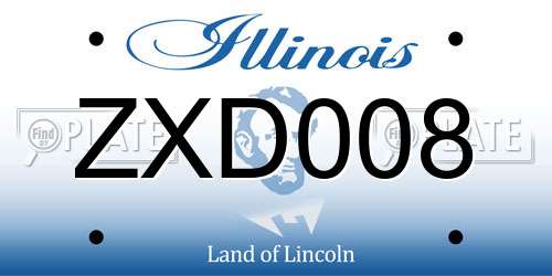 ZXD008 Illinois License Plate