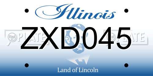 ZXD045 Illinois License Plate