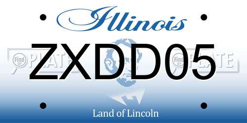 ZXDD05 Illinois License Plate