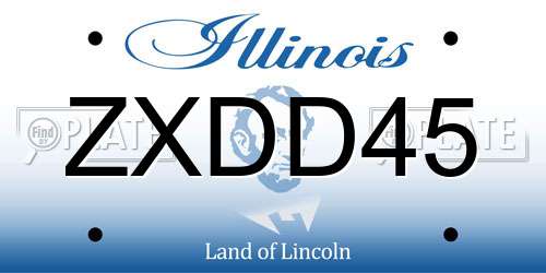 ZXDD45 Illinois License Plate