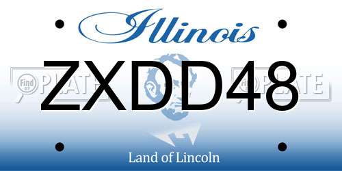 ZXDD48 Illinois License Plate