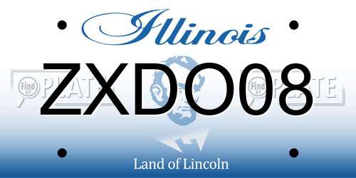ZXDO08 Illinois License Plate