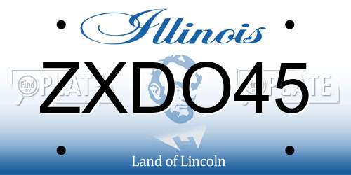 ZXDO45 Illinois License Plate
